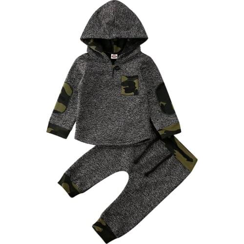 2020 Spring Newborn Toddler Baby Girls Boys Tracksuit Infant Hooded Tops Pants Warm Outfits Sets Clothes Tracksuit