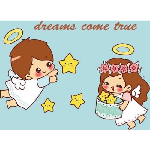 Angel girl vinyl wall stickers for kids rooms girls home decor living room sofa wall decals children decoration