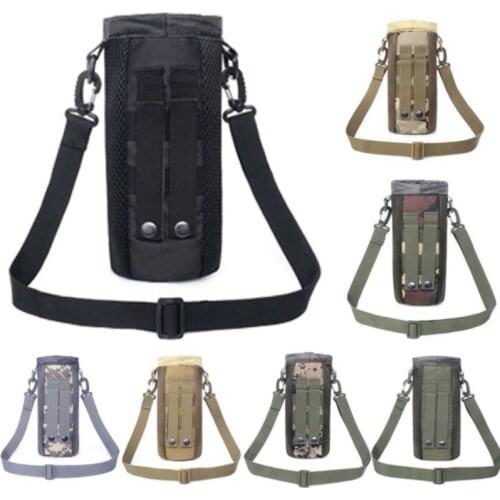 Military outdoor hiking trip Molle Water Bottle Bag Adjustable MOLLE Cover Pouch Tactical Kettle Bag With Shoulder Strap Belt