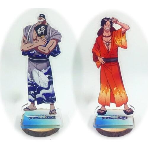 Japanese Anime One Piece 15cm Acrylic Figure Cosplay White Beard Ace Printed Gentleman Stand Model Toys Kawaii Accessories Gift