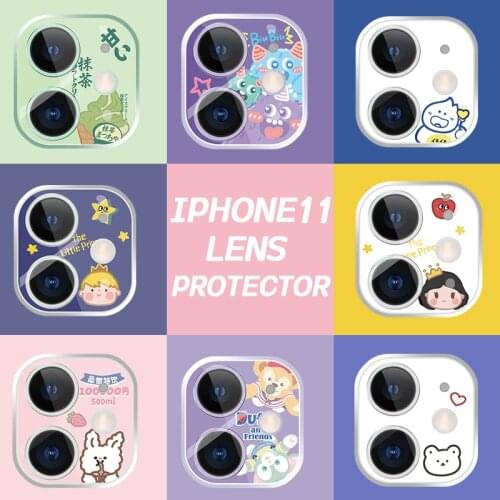 Musubo Cartoon Luxury Lens Protector For iPhone 11 Pro Max 11 Cute Kawaii Lovely Tempered Glass Protective Film Back Camera Girl
