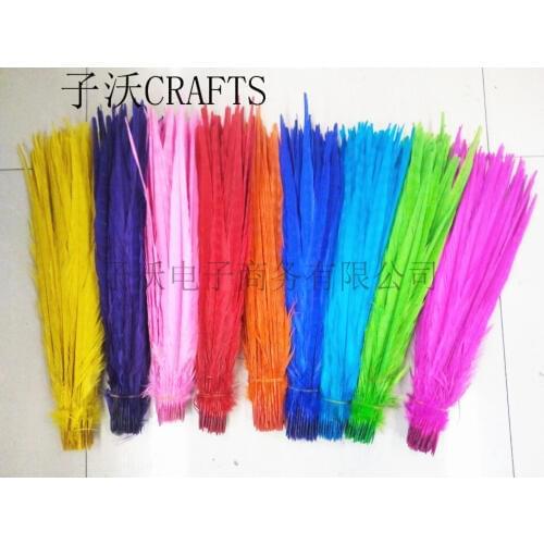 Fruit green 50 pieces of high quality natural pheasant tail feathers, 40-45cm, DIY handicrafts decorative accessories