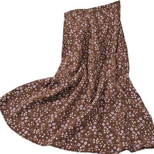 Spring New Women Chic High Waist Stylish Floral Print Chiffon Skirt Elegant Summer Slim Skirts 2021