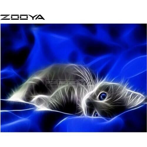 ZOOYA Sale Diamond Embroidery DIY Diamond Painting Mosaic Pictures Rhinestone Painting Animal Black Cat R2459