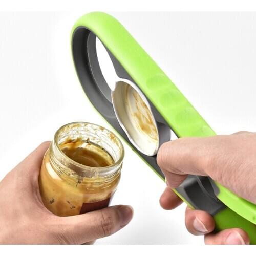 1Pc 4 In 1 Can Opener Manual Non-slip Twist Cap Bottle Launcher Opener Lid Screw Jam Bottle Opener Kitchen Suppliles