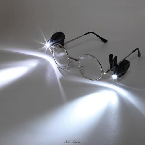 2pcs Flexible Book Reading Lights Night Light For Eyeglass and Tools Mini LED Eyeglass Clip On Universal Portable