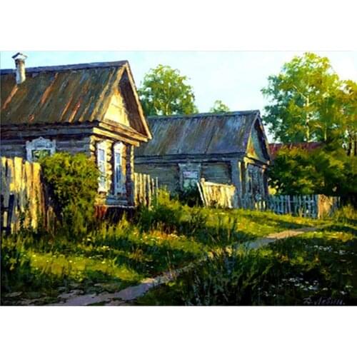 3D Diamond mosaic village Road Full Round Diamond painting Houses Full Square Diamond embroidery Cross stitch landscape