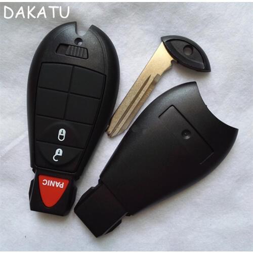 DAKATU 2+1 Buttons Remote Case Smart Key Shell For Chrysler Jeep Commander Grand Cherokee big logo position buckle bit Buttons