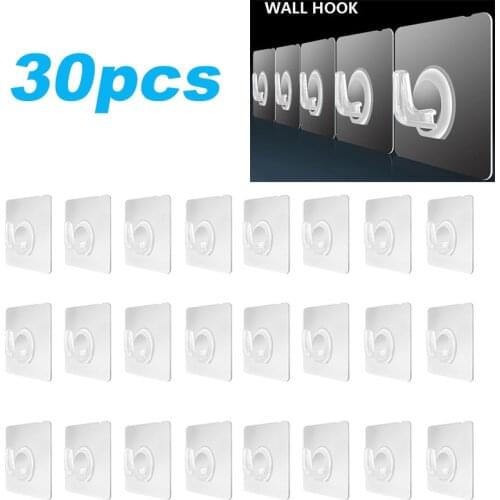 Bathroom Accessories Transparent Wall Hook Strong Self Adhesive Door Wall Hangers Hooks Suction Heavy Load Rack Cup Sucker Hooks