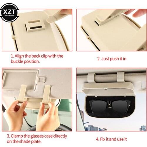 Car Glasses Case Sunglasses Storage Box 3 Colors Auto Interior Accessories Glasses Holder Sun Visor Automobiles 39mm Thickness