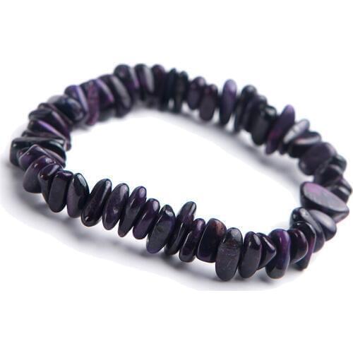 Precious Natural Purple Sugilite Gems Stone Irregular Crystal Beads Stretch Bracelets For Women Lady
