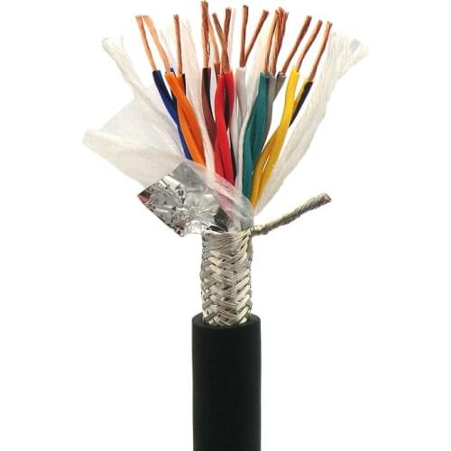 Twisted Pair Shielded Towline Wire 16 core 0.2, 0.3, 0.5 mm² with Ultra High Flexibility TRVVSP Drag Chain Cable 1m 24,22,20 AWG