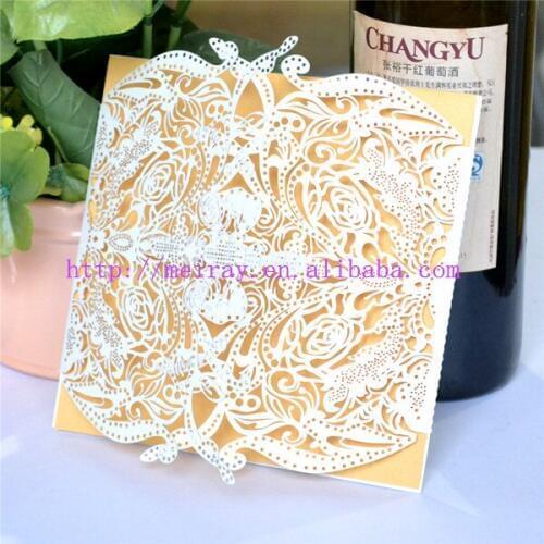 Elegant wedding cards 2017 wedding invitation cards with and free organza ribbon wedding invitations