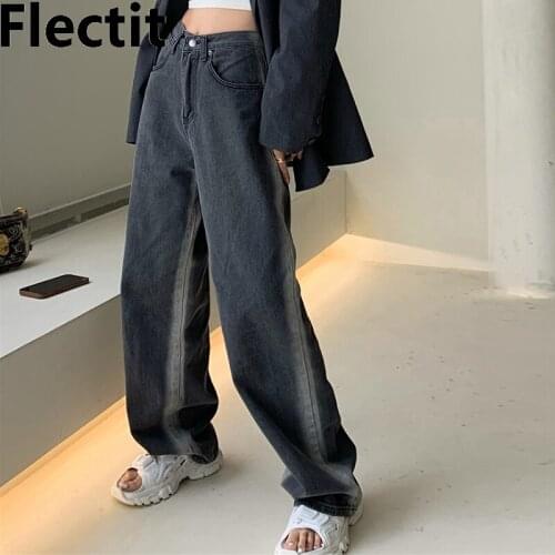 Flectit Baggy Jeans Ombre Washed High Waist Wide Leg Loose Baggy Jean Women Aesthetic Girl Streetwear