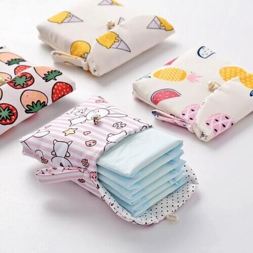 Sanitary Napkin Storage Bag Napkin Towel Cosmetic Bags Organizer Tampon Storage Bag Ladies Makeup Bag
