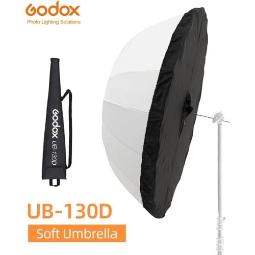 Godox UB-130D 130cm White Parabolic Reflective Transparent Soft Umbrella Studio Light Umbrella with Black Silver Diffuser Cover