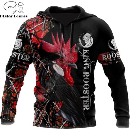Rooster Camo Pattern 3D All Over Printed Autumn Men Hoodies Unisex Casual Pullover Zip Hoodie Streetwear sudadera hombre DW0585