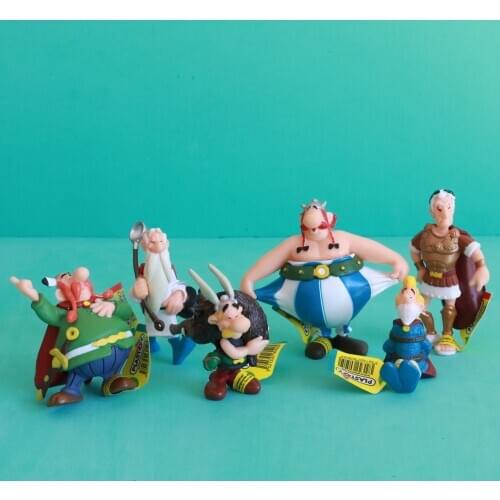 Asterix der Gallier Asterix the Gaul Gallia Hero Warrior Obelix Heracles Panoramix Caesar Child Gift Figure Model Toys 6pcs/set