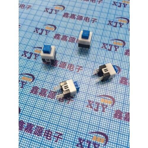 Self-locking switch button key switch 7*7MM single row of 3 three-legged foot locking switch power switch free shipping