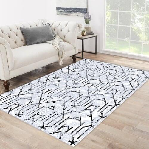 White grey color black grey ethnic patterned carpet modern carpet living room bedroom rug free shipping soft textured carpet