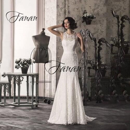 O-Neck Sleeveless Lace Appliques Mermaid Wedding Dresses Beading Backless Bridal Gown Свадебное платье vestido de noiva