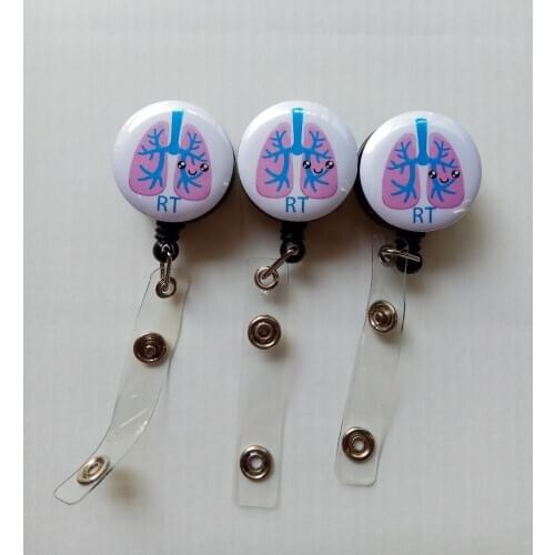 Lungs Retractable Badge Reel With Metal Clip Badge Holder / pulmonologist / Pulmonology 10pcs/lot