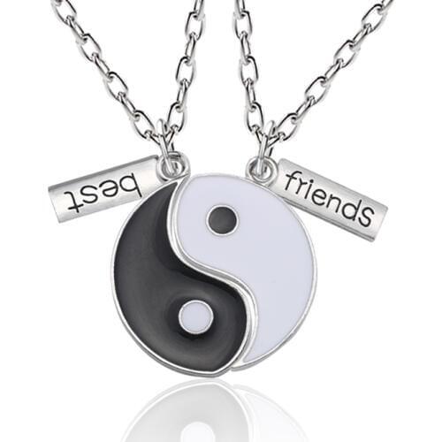 Trendy Best Friend Jewelry Pendant Best Friends Forever Necklace BFF Necklaces For Women Tai Chi Necklaces&Pendants For 2