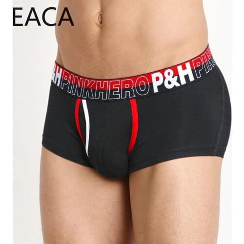 Pink Heroes High-quality Cotton Men Underwear Comfortable Male Panties Fashion Solid Male Underpants U-bag Boxer Shorts Cool