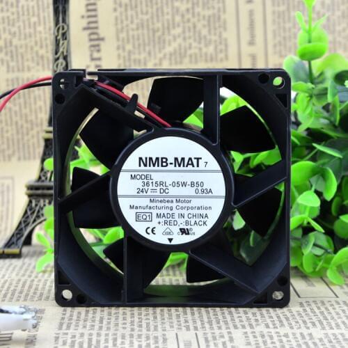 NMB-MAT 3615RL-05W-B50 EQ1 DC 24V 0.32A 92x92x38mm 2-wire Server Cooling Fan