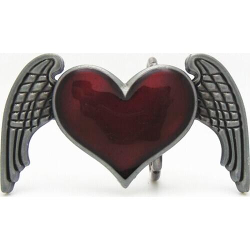 Novelty Western Heart Wings Belt Buckles Zinc Alloy Mens Belt Buckle For Men 4cm Wide Belt Men Women Apprael Accessories