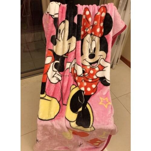 Home Spin Disney Bow Lovely Minnie Pink Comfortable Soft Plush Blanket 140 X 200cm Birthday Gift for Kids and Girls Sofa Bedding
