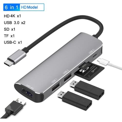Type C To 4K HD TV HDTV USB 3.0 OTG Card Reader Adapter Converter for MacBook PC for Huawei Mate 20 30 Pro Samsung S8 S9 Note20