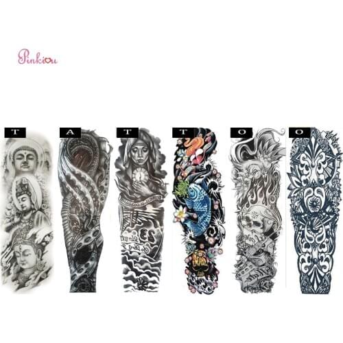6pcs 3d Arm Temporary Tattoo Stickers Cool Stuff Waterproof Translated Tattoo Skeleton Armor Fishing 3d Tattoo For Man and Woman