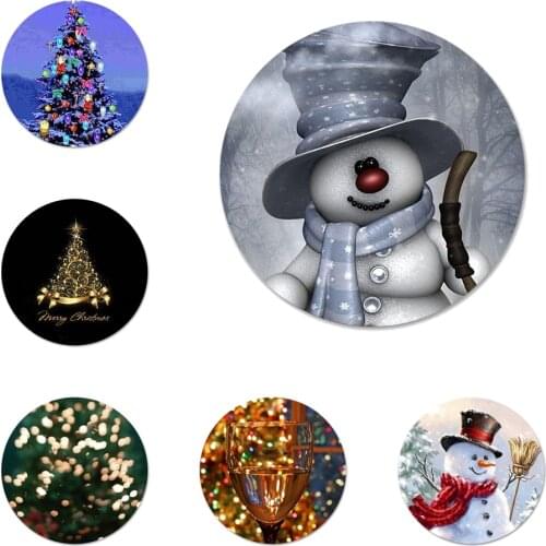 Christmas holiday Tree New Year Icons Pins Badge Decoration Brooches Metal Badges For Backpack Decoration