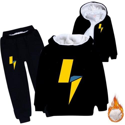 Boys Warm Clothing Sets Winter Children Fashion Thick Jirong Hoodies Pants 2pcs Tracksuits For Baby Boy Kids Cotton Jogging Suit