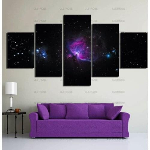 Decoration Painting Black Scenery White Stars Poster Home Wall for Bedroom Living Room Canvas Painting Hd Print