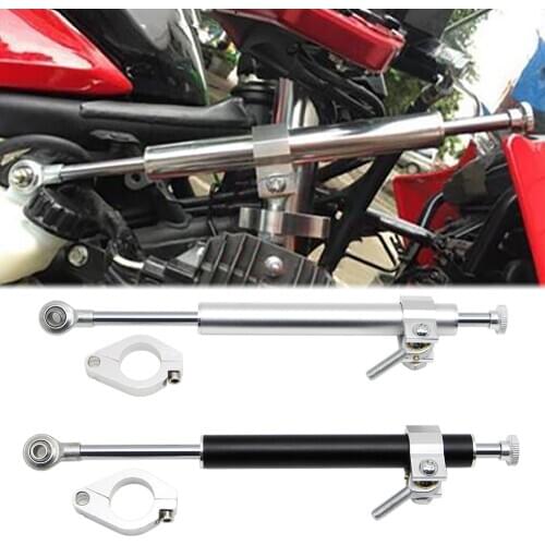 330mm Universal Steering Damper for Honda Yamaha Kawasaki Stabilizer CNC Aluminum Motorcycles Accessories Black / Sliver