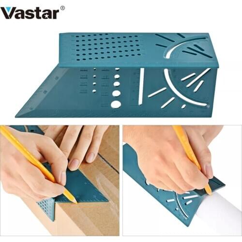 Vastar Woodworking 3D Mitre Angle Measuring Gauge Square Size Measure Tools Metric Angle Ruler Woodworking Marking Tool