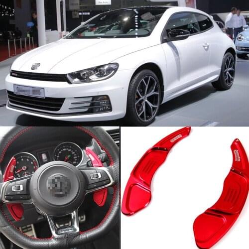 2pcs Steering Wheel Aluminum Shift Paddle Shifter Extension For VOLKSWAGEN Scirocco 15-18 Car-styling