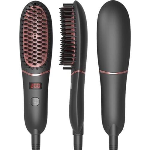 Hair Straightener Flat Irons Straightening Brush Hot Heating Comb Hair Straight Styler Hair Curler Comb For Man and Woman Used