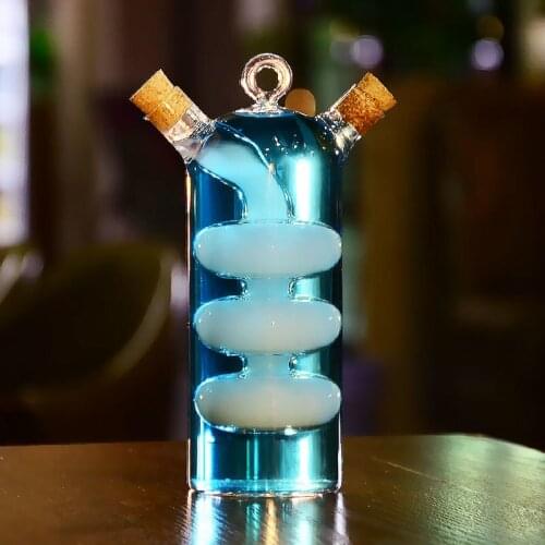High Capacity Creative Cocktail Vodka Brandy Whiskey Cup Sharing Mugs Transparent Double Tube Glass Personality Barware Club Cup