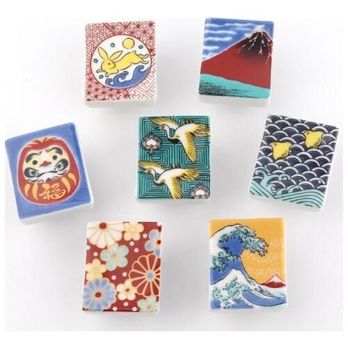 Japanese Hand-sketching Ceramic Kitchen Cabinet Drawer White Handle fashion Dresser Child room Knob Cupboard Furniture Pull 40mm