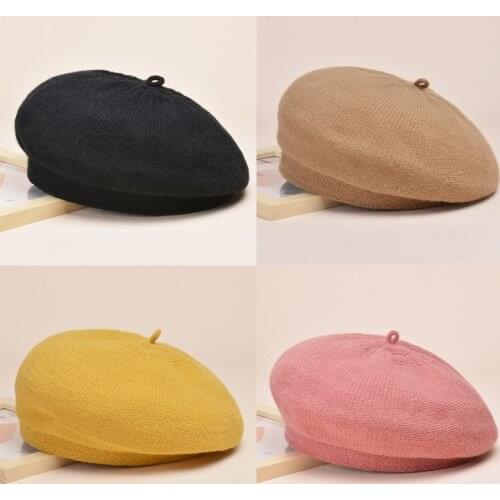 Women Girl Beret Artist Warm Flat Cap autumn Winter Beanie Hat Cap Vintage Beret Hats Solid Color Cap Hat Woman Sun hat