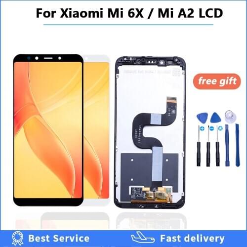 AAA Quality LCD With Frame For XiaoMi Mi A2 MIA2 LCD Display touch Screen Replacement For Xiaomi Mi 6X LCD Digitizer Assembly