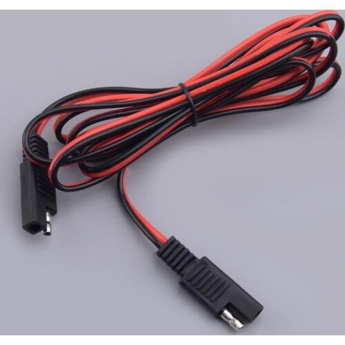 1Pc 2m SAE to SAE Connector Extension Cable DC Power 18AWG Solar Battery Harness
