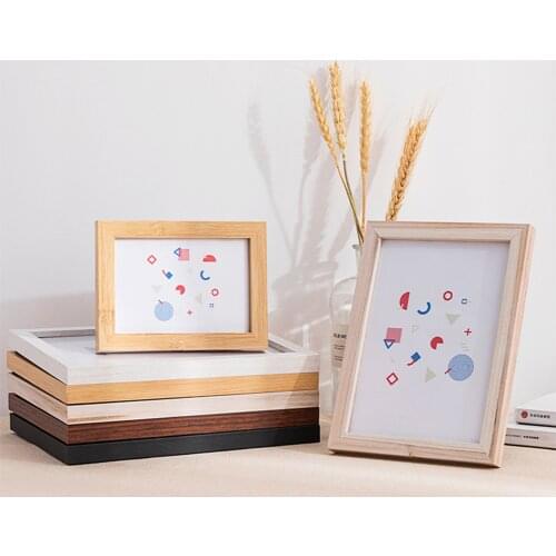 1 PC Wooden Photo Frame Picture Display Holder Home Office Tabletop Decoration Wall Mounting Art 10 Inch