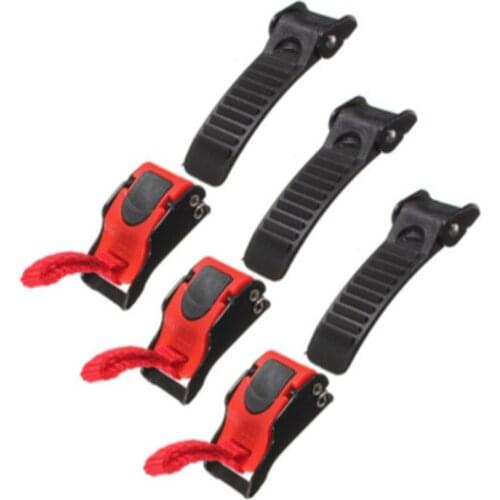 Plastic Motorcycle Helmet Speed Clip Chin Strap Quick Release Pull Buckle Black + Red Motorcycle Helmet Lock
