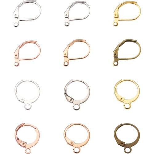 120Pcs Leverback French Earring Hooks Brass Dangle Earwires with Loop Mixed Color for DIY Earring Jewelry Crafts Making