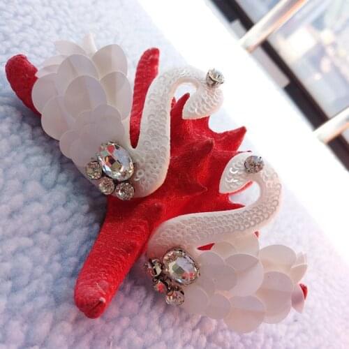 20pcs/lot 6color Sequins Beading Swan Patch Collar Brooch Sewing On Patches DIY Clothing Applique Sewing Accessories