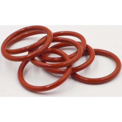 30PCS 2.0mm wire diameter 15mm-23mm outside diameter silicone O-ring Silica gel Sealing ring washer high temperature rings red